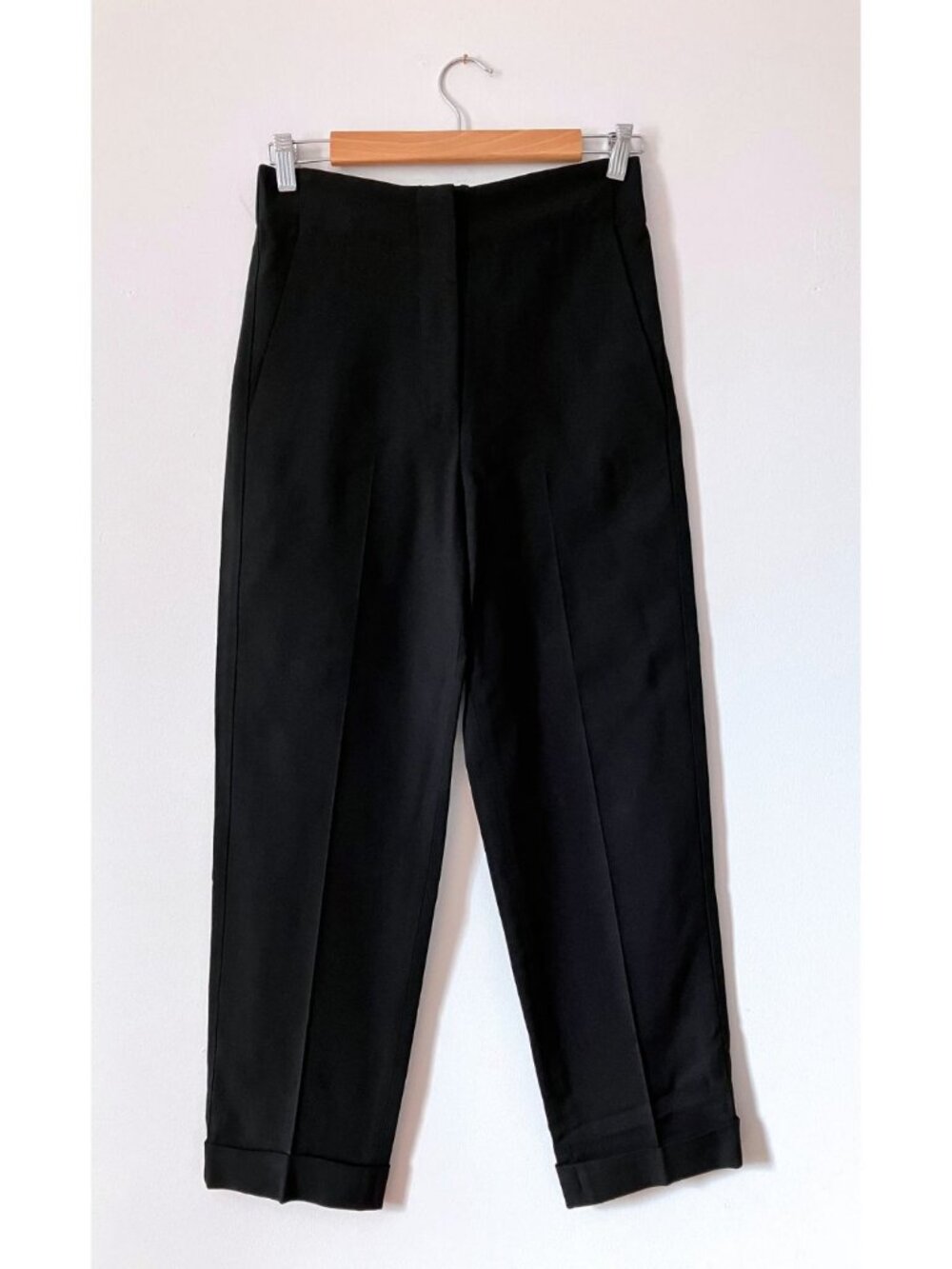 Raey Wool-blend Straight Leg Trouser Black Size UK 6